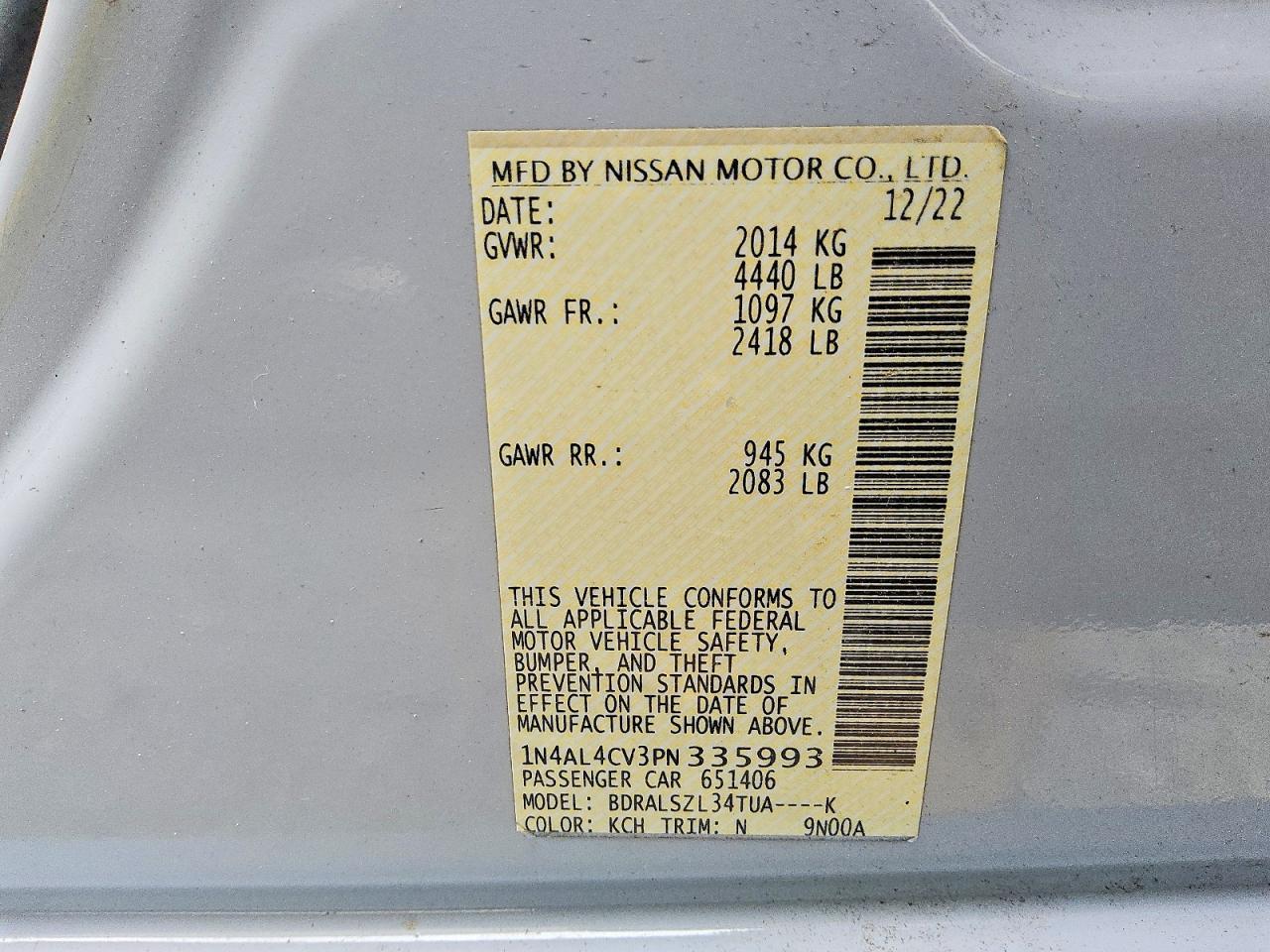 2023 Nissan Altima 2.0 Sr - zdjęcie 12