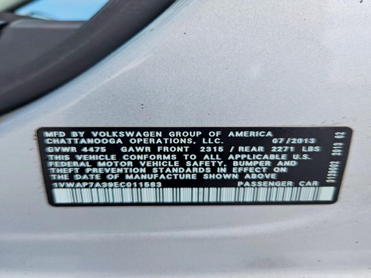 2014 Volkswagen Passat S - zdjęcie 12