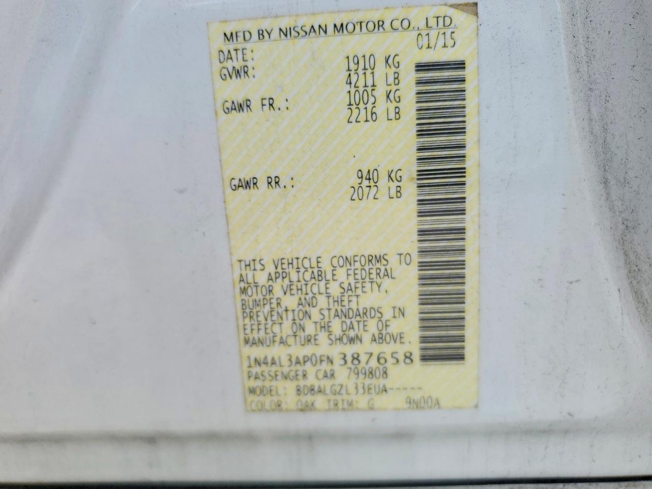 2015 Nissan Altima 2.5 S - zdjęcie 13