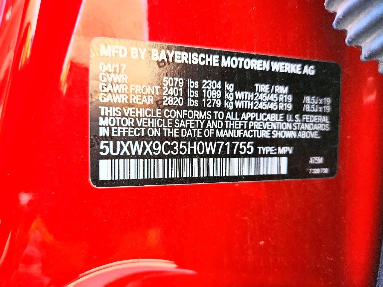 2017 BMW X3 xDrive28I - zdjęcie 14
