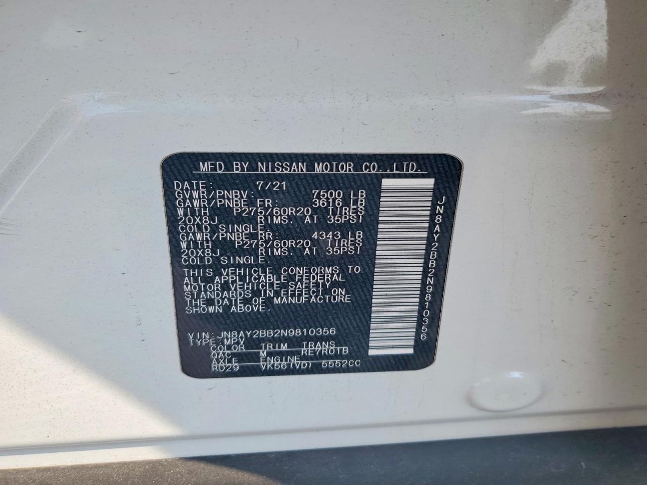 2022 Nissan Armada Sl - zdjęcie 13