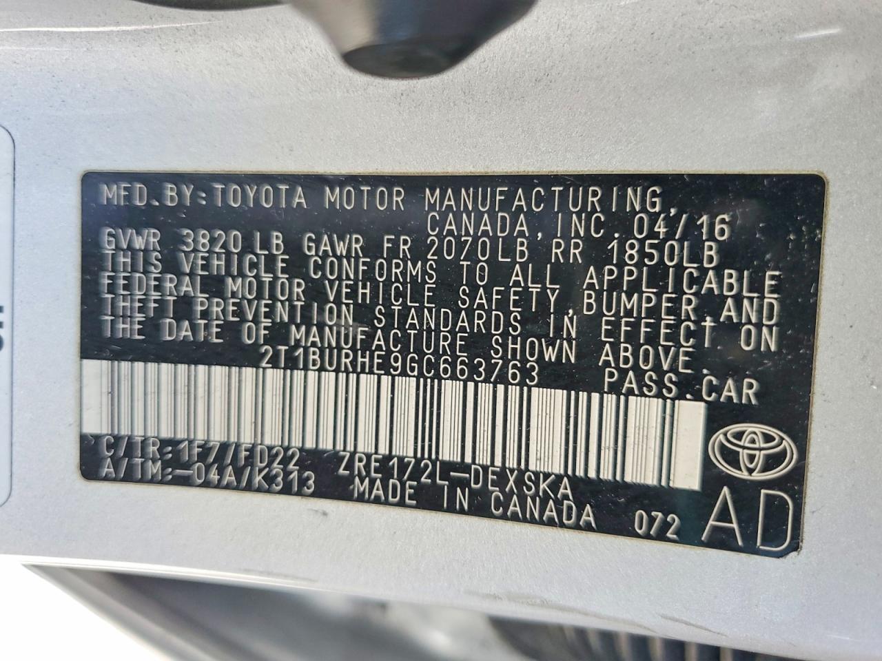 2016 Toyota Corolla S Plus - zdjęcie 12