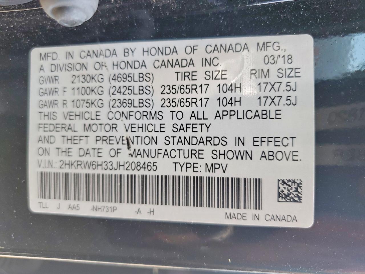 2018 Honda Cr-V Lx - zdjęcie 13