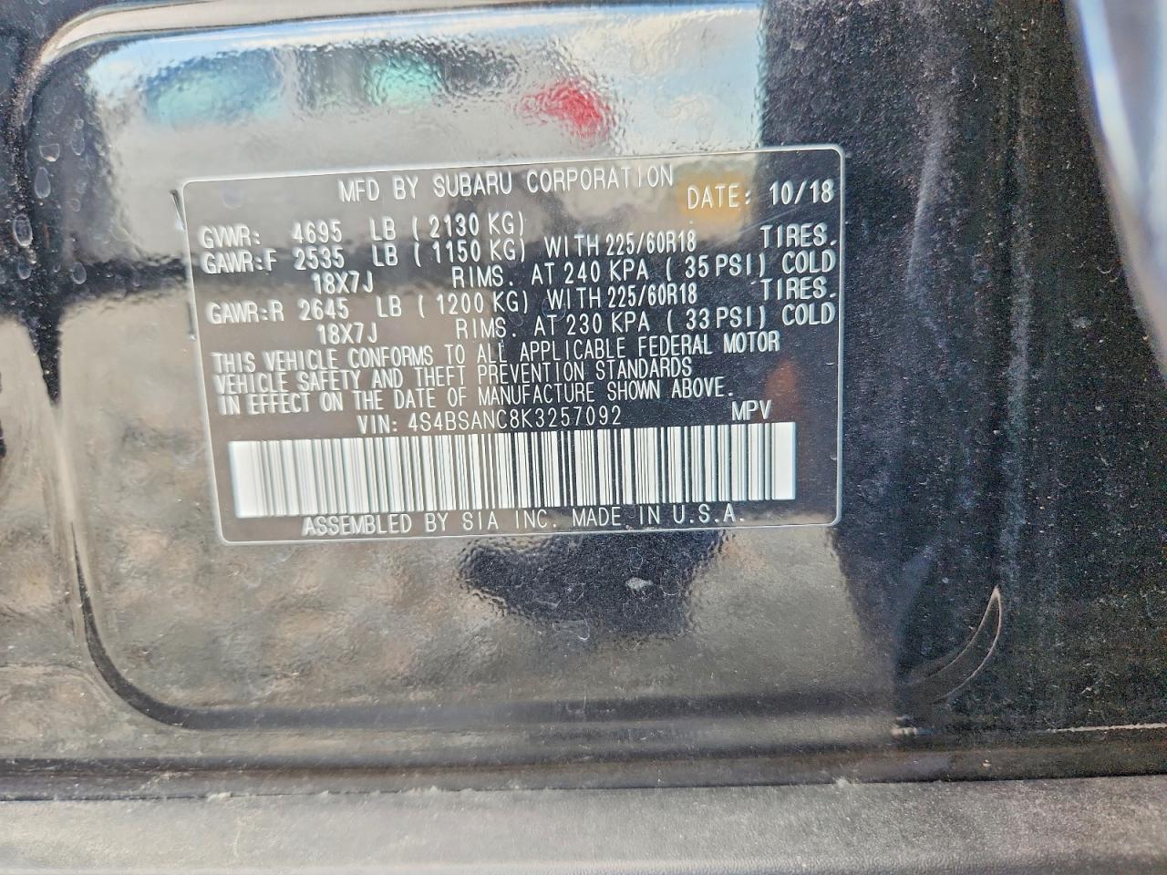 2019 Subaru Outback 2.5I Limited - zdjęcie 13