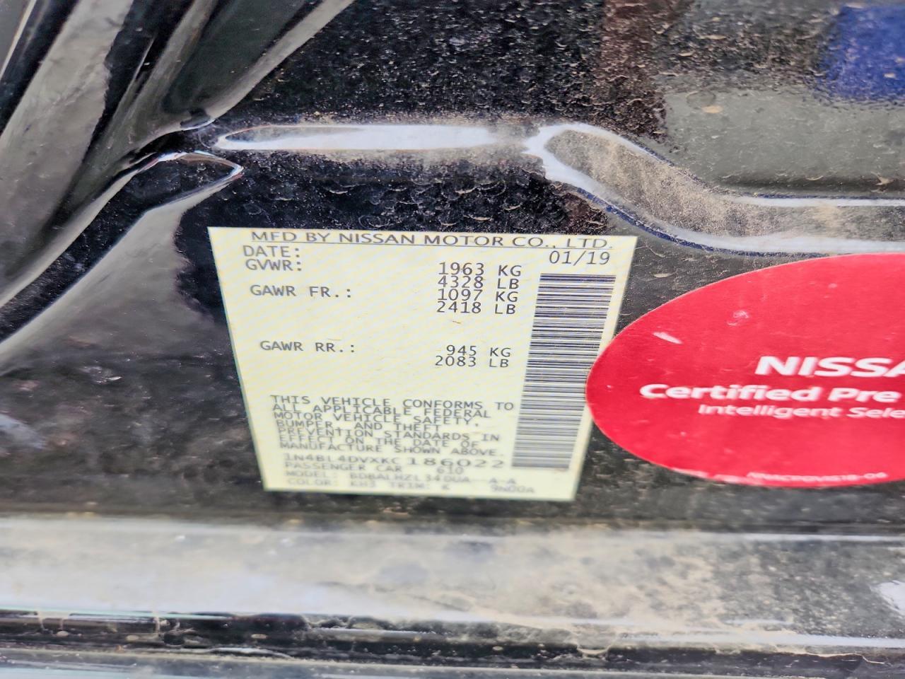 2019 Nissan Altima Sv - zdjęcie 12