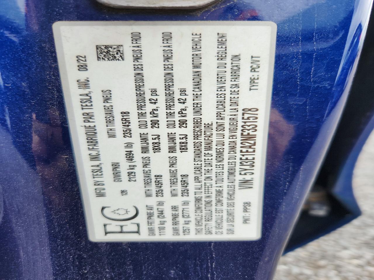 2022 Tesla Model 3 - zdjęcie 13