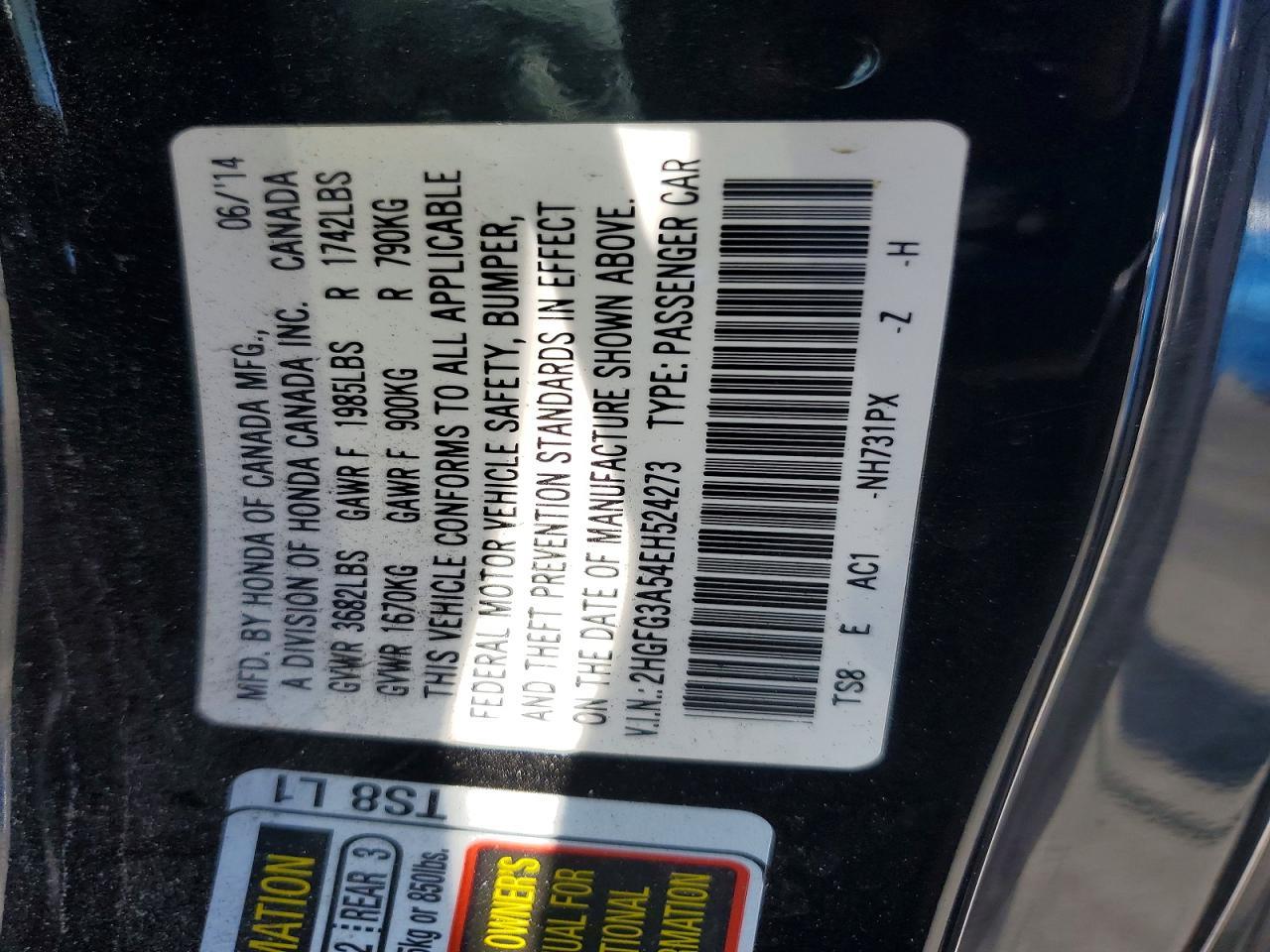 2014 Honda Civic Lx - zdjęcie 12