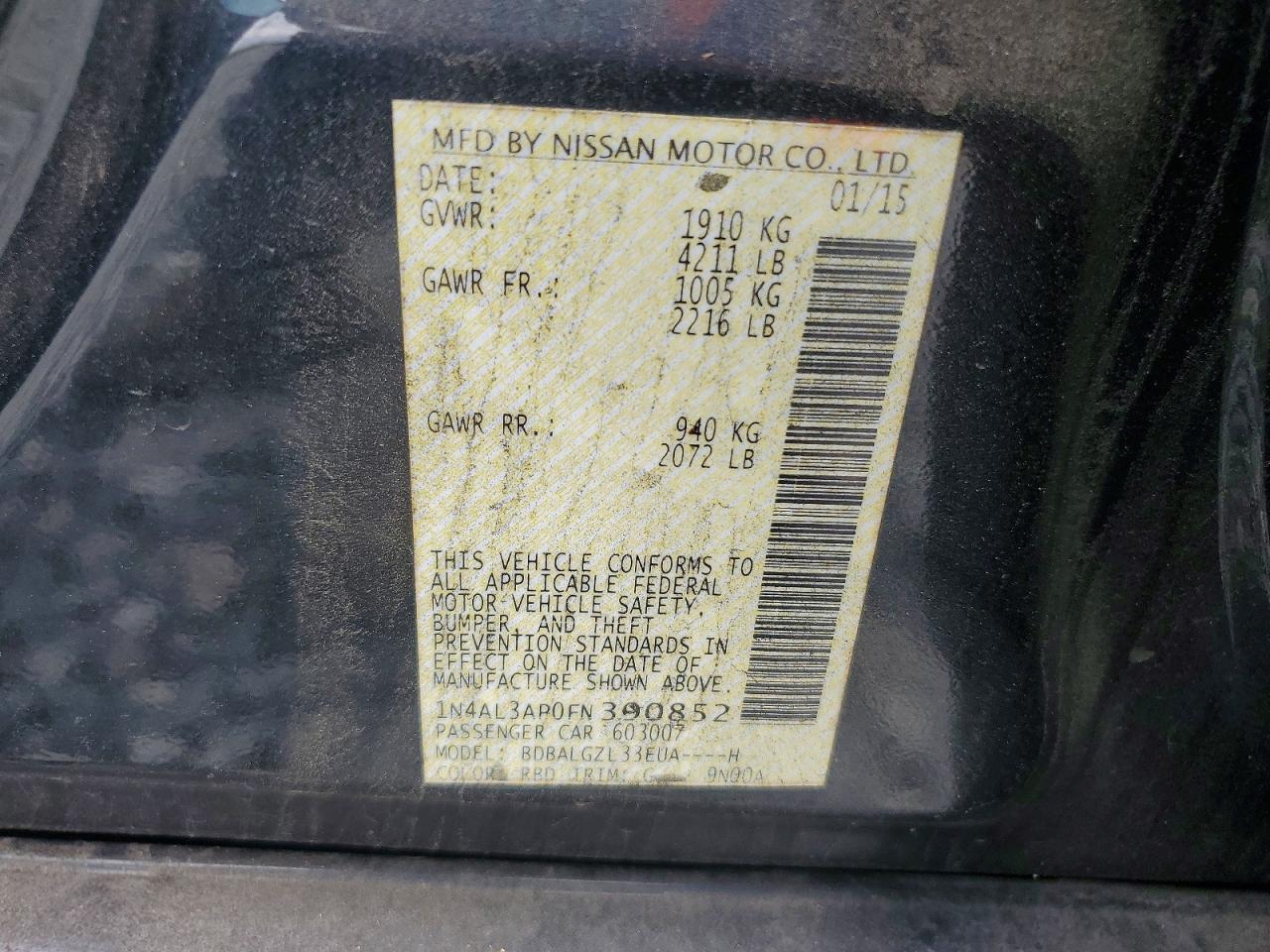2015 Nissan Altima 2.5 S - zdjęcie 12