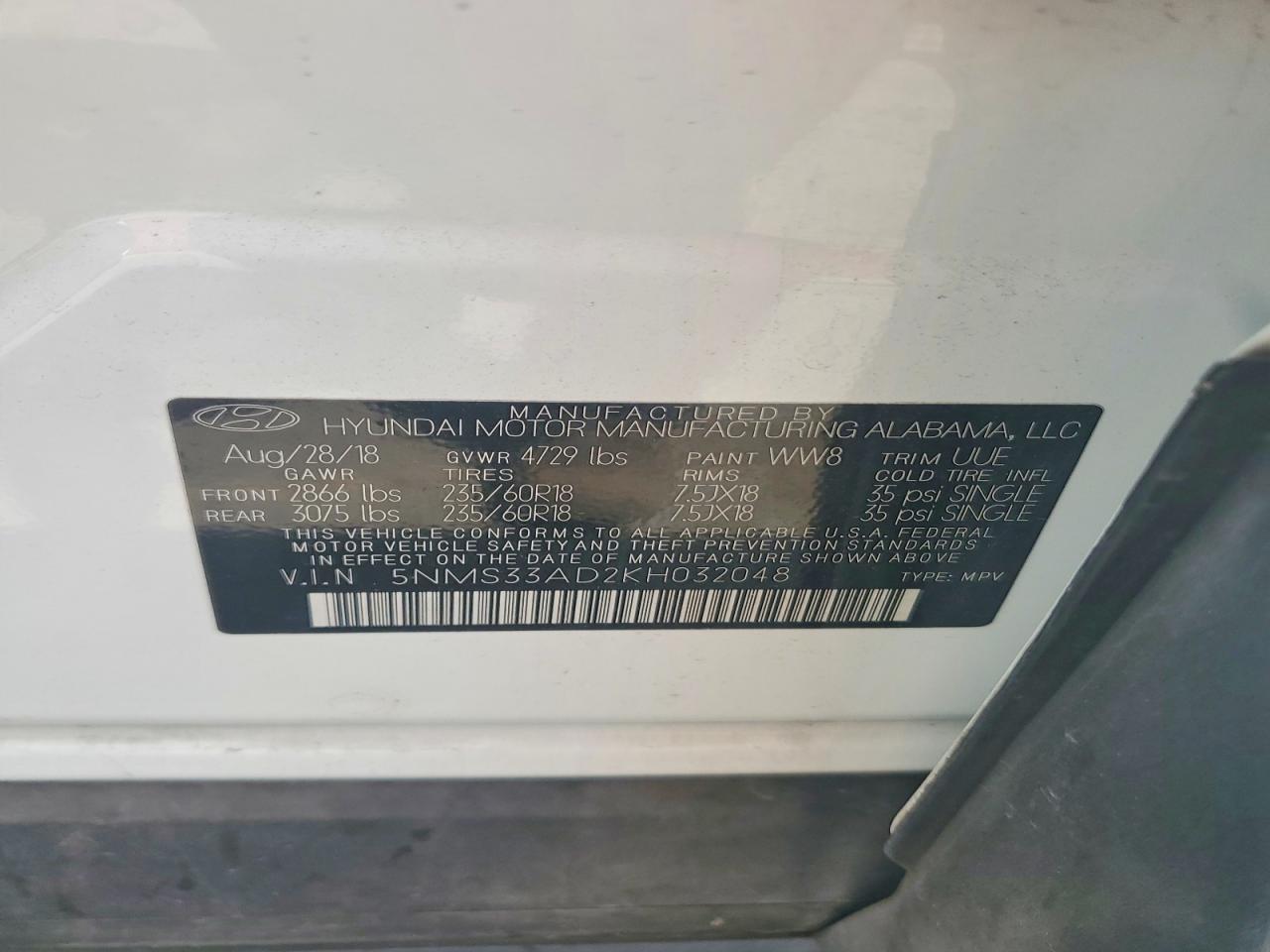 2019 Hyundai Santa Fe Sel Plus 2.4L - zdjęcie 13