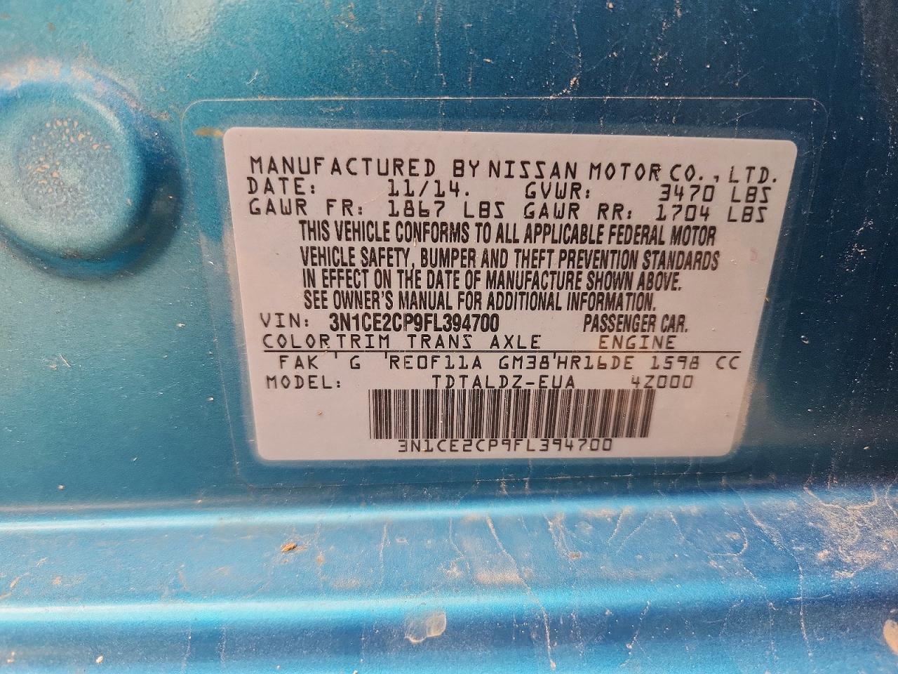 2015 Nissan Versa Note Sv - zdjęcie 12