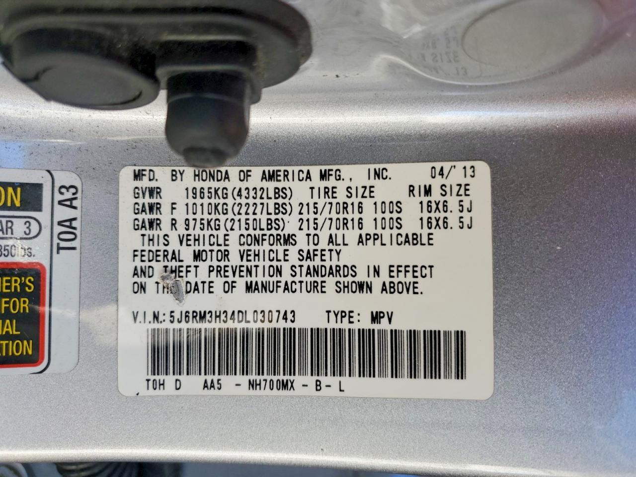 2013 Honda Cr-V Lx - zdjęcie 13
