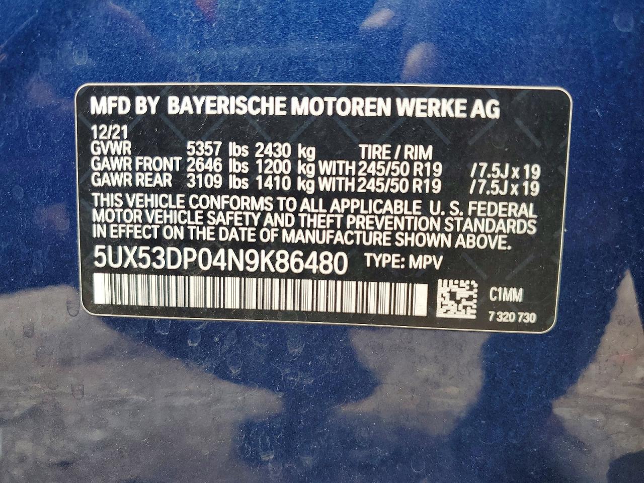 2022 BMW X3 xDrive30I - zdjęcie 14