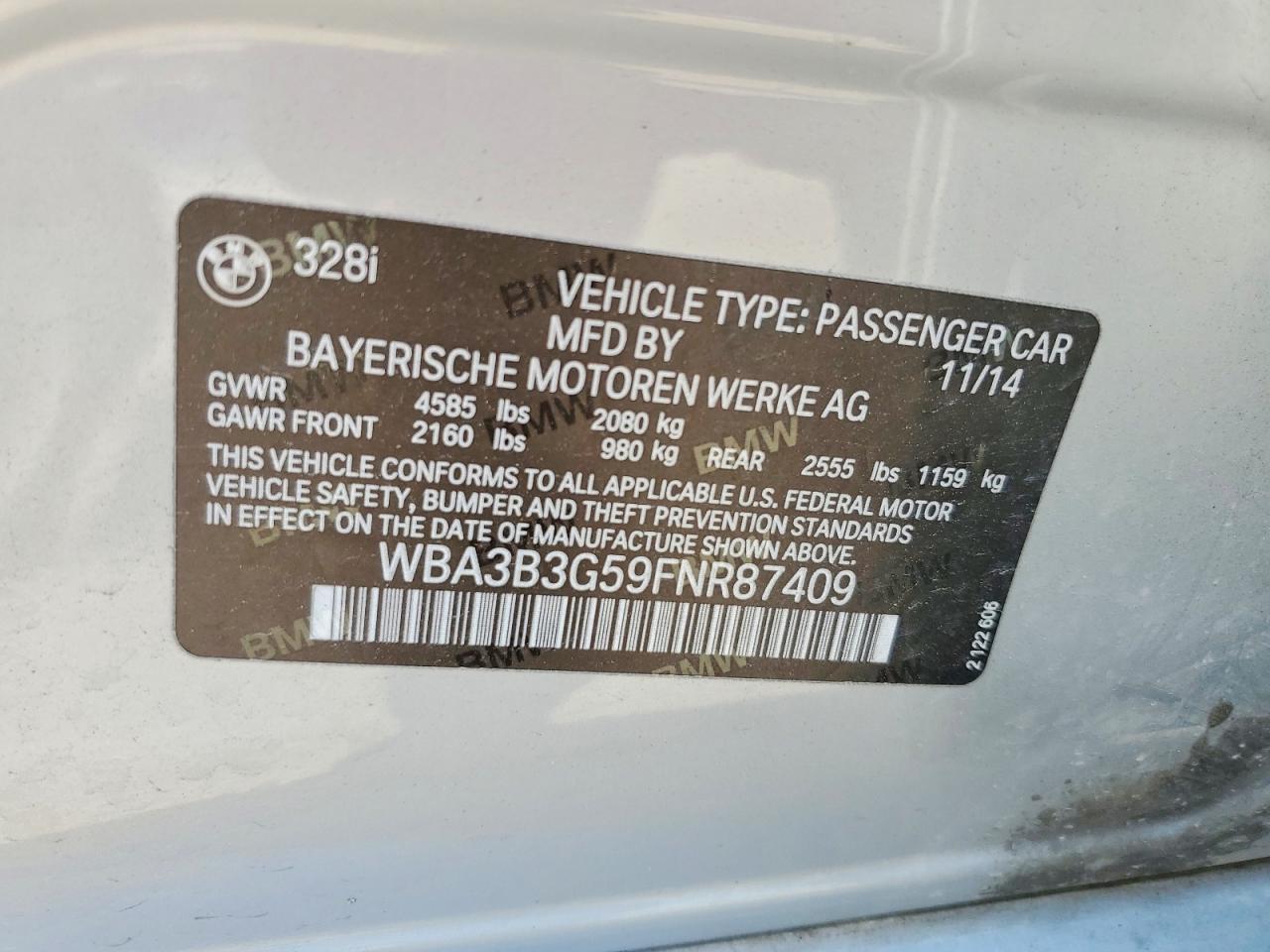 2015 BMW Seria 3 328i - zdjęcie 12