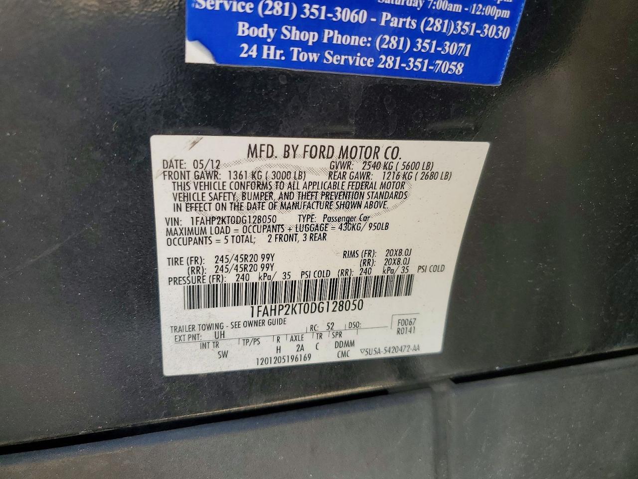 2013 Ford Taurus Sho - zdjęcie 12