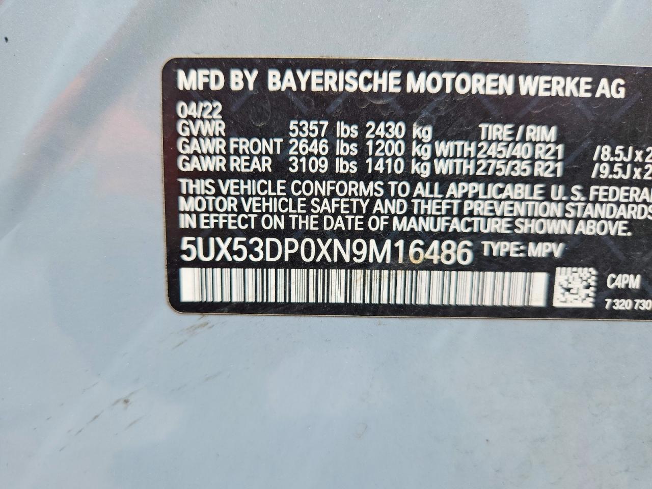 2022 BMW X3 xDrive30I - zdjęcie 14