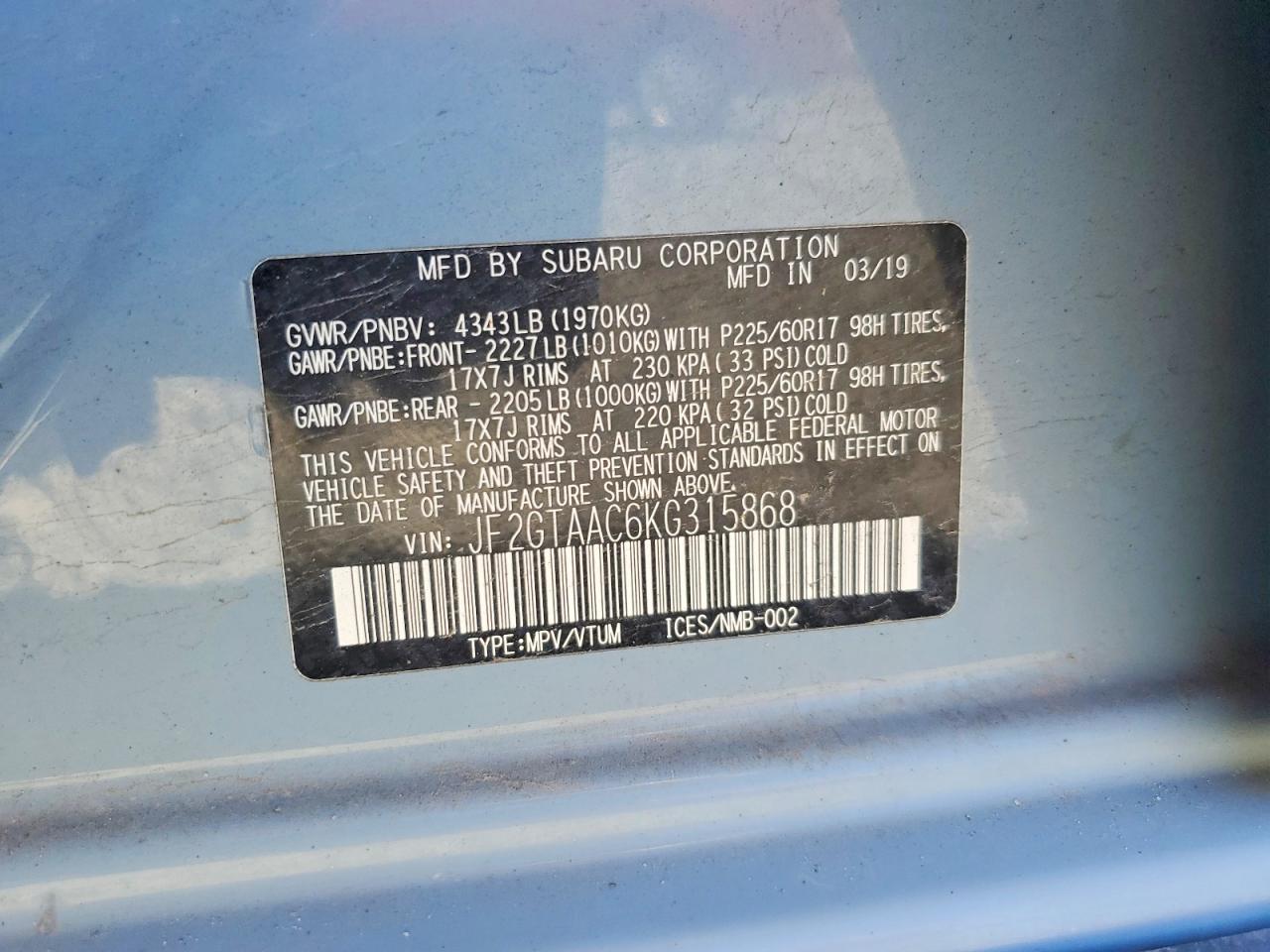 2019 Subaru Crosstrek - zdjęcie 13
