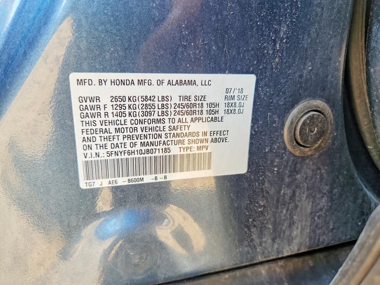 2018 Honda Pilot Lx - zdjęcie 13