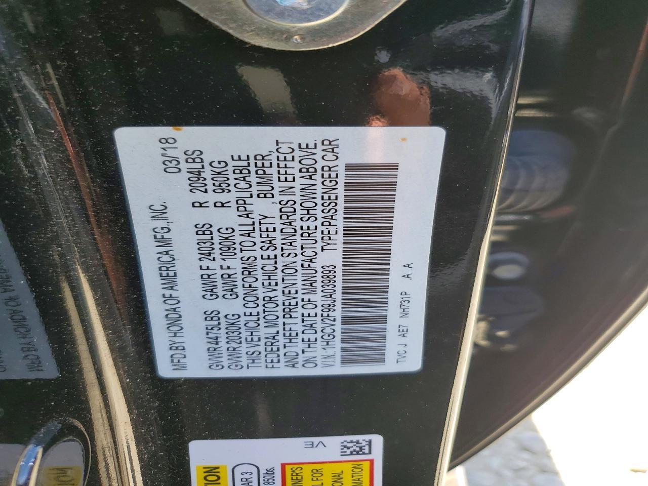 2018 Honda Accord Touring - zdjęcie 12