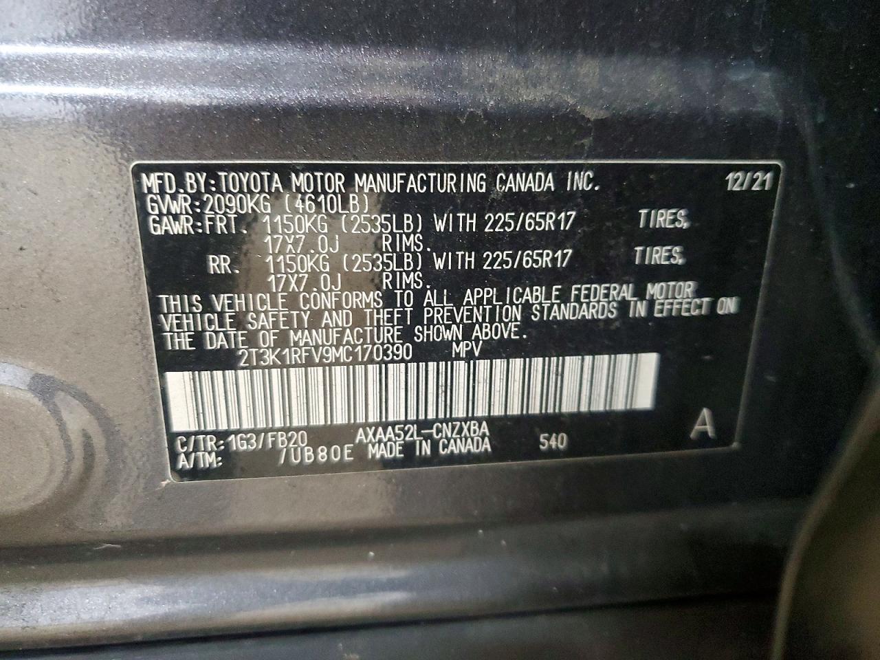 2021 Toyt Rav4 Le - zdjęcie 13