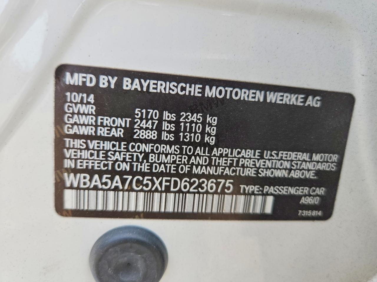 2015 BMW Seria 5 528i - zdjęcie 12