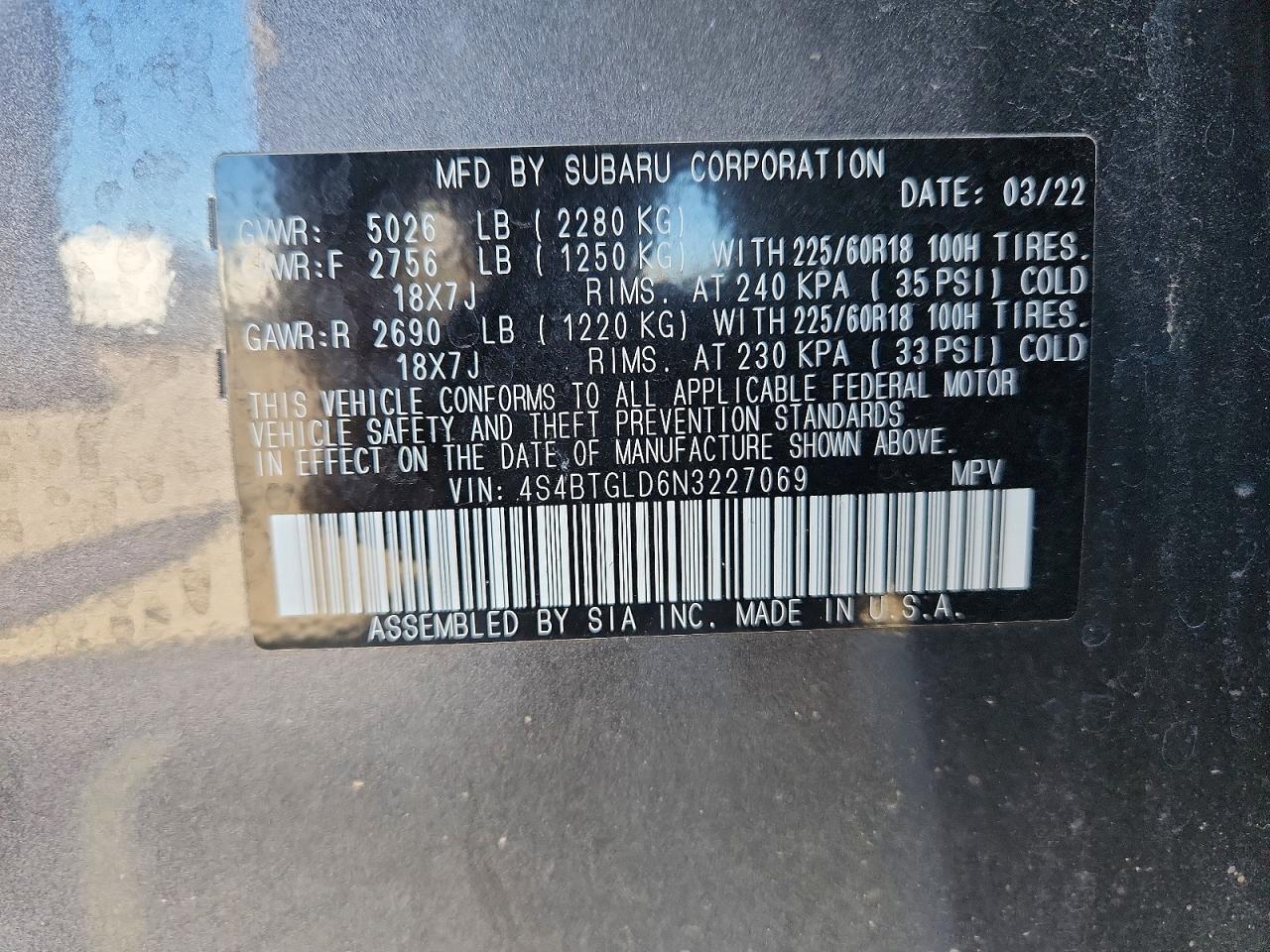 2022 Subaru Outback Onyx Edition Xt - zdjęcie 12