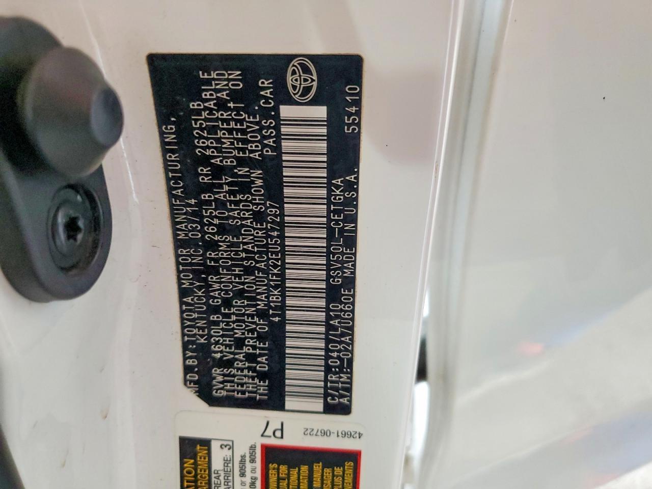 2014 Toyota Camry Xle V6 - zdjęcie 12
