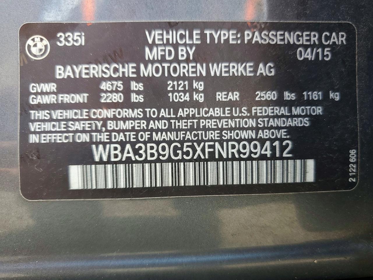 2015 BMW Seria 3 335i - zdjęcie 12
