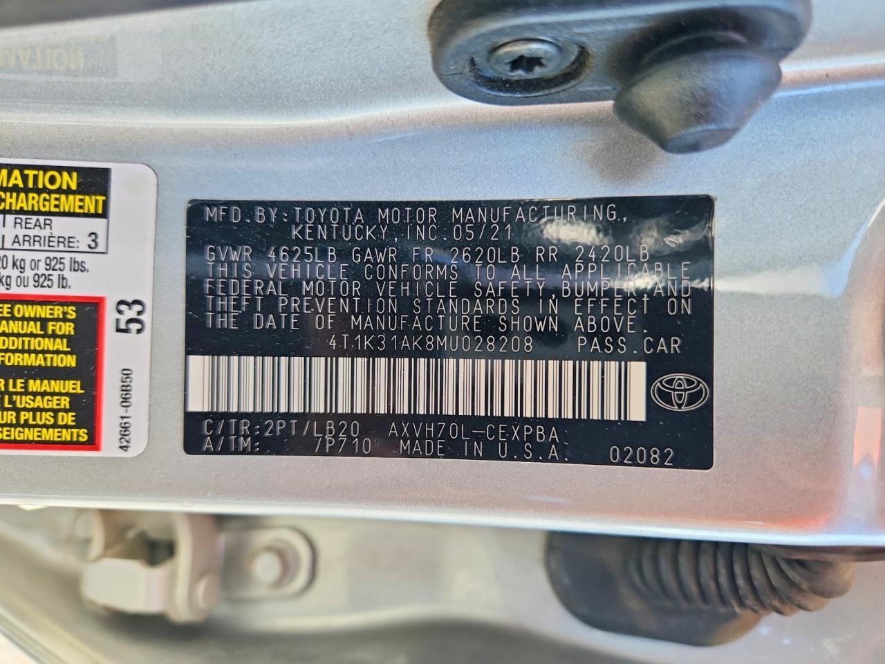 2021 Toyota Camry Xse - zdjęcie 12