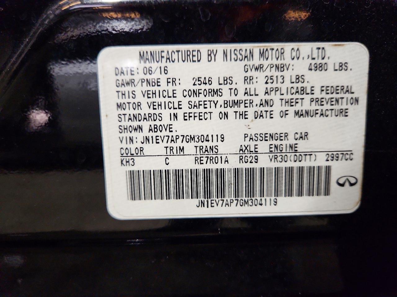 2016 Infiniti Q50 3.0T Premium - zdjęcie 12