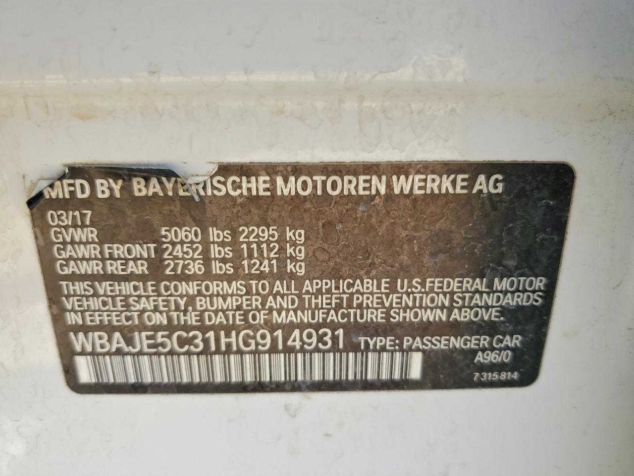 2017 BMW 540 I - zdjęcie 12