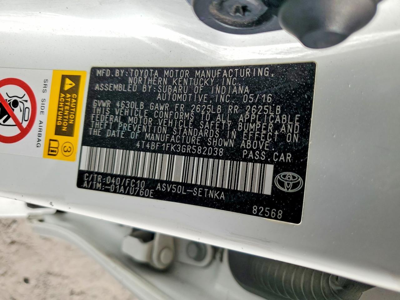 2016 Toyota Camry Le - zdjęcie 12
