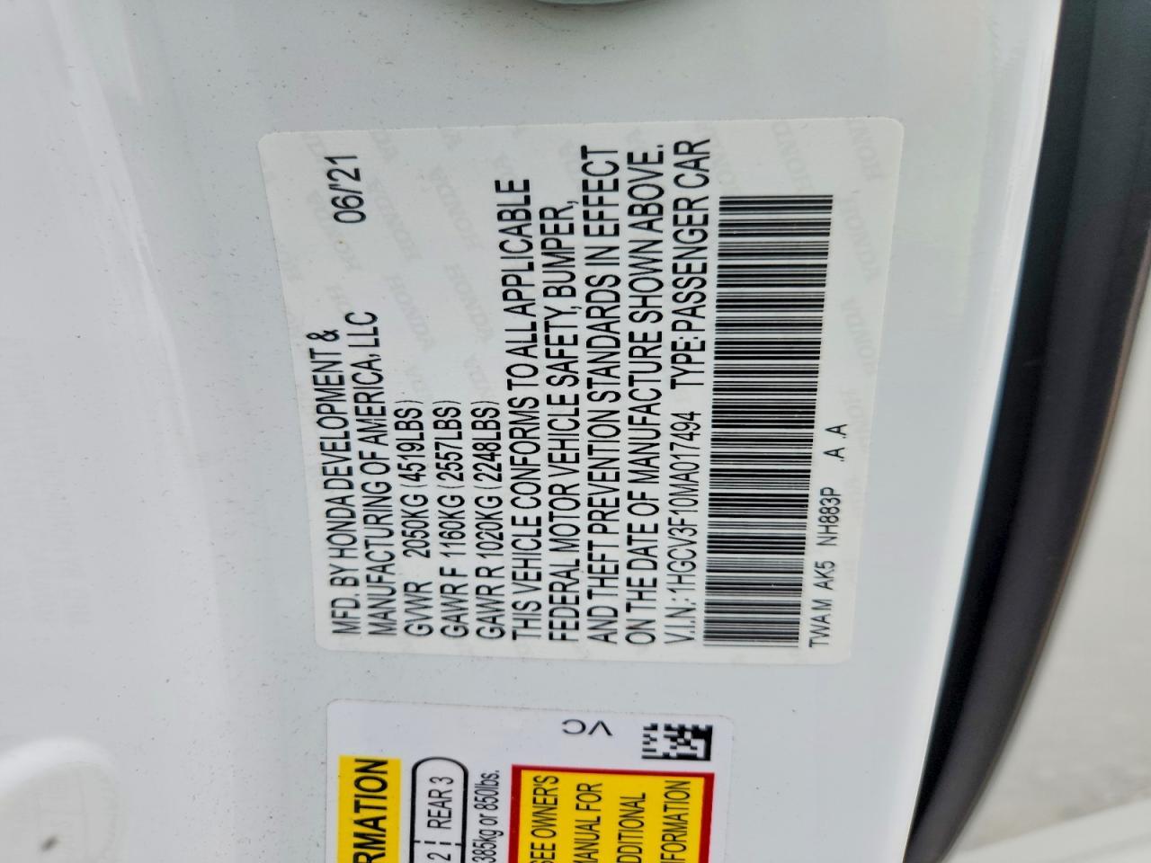 2021 Honda Accord Hybrid - zdjęcie 13