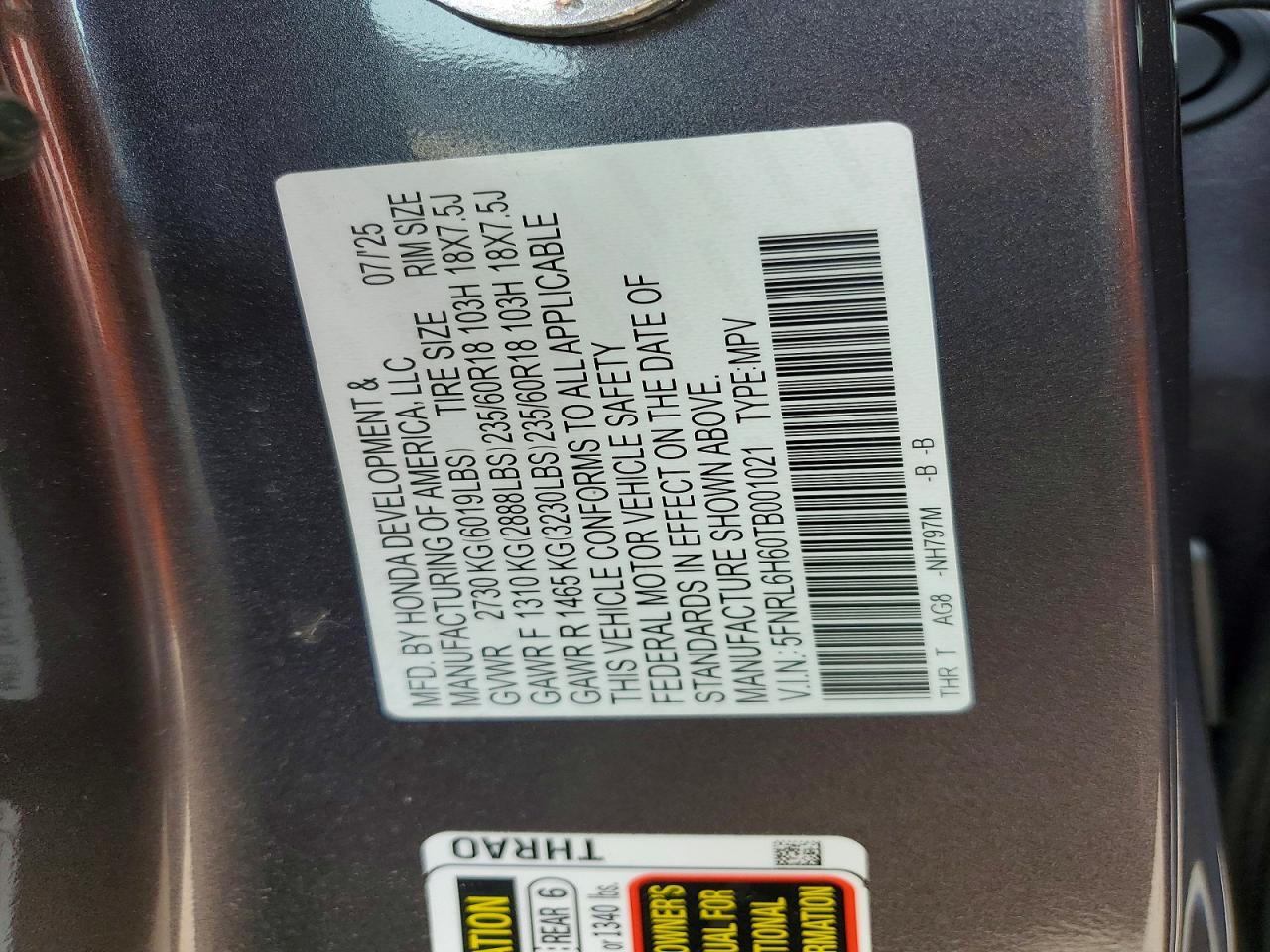2026 Honda Odyssey Exl - zdjęcie 13