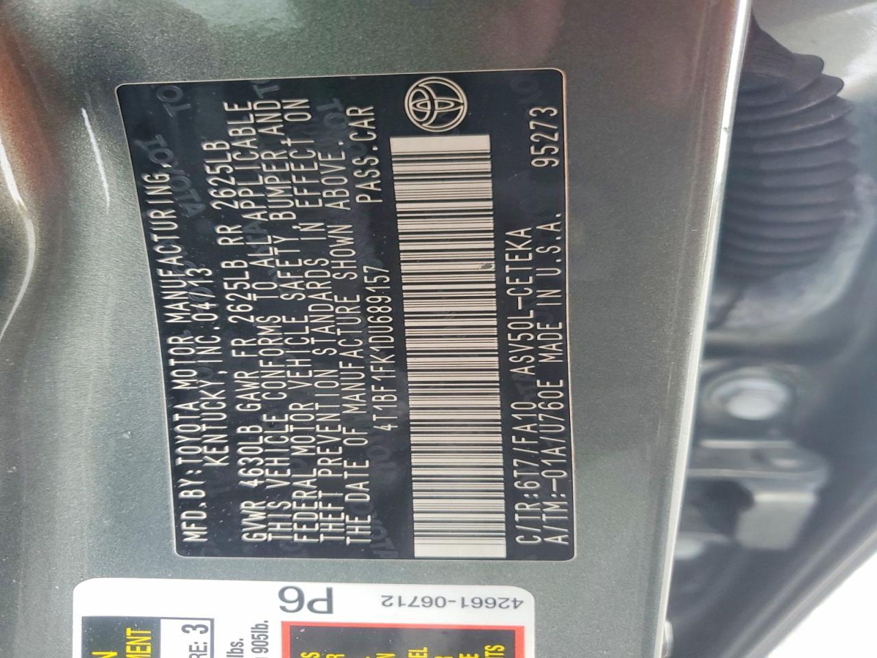 2013 Toyota Camry L - zdjęcie 12