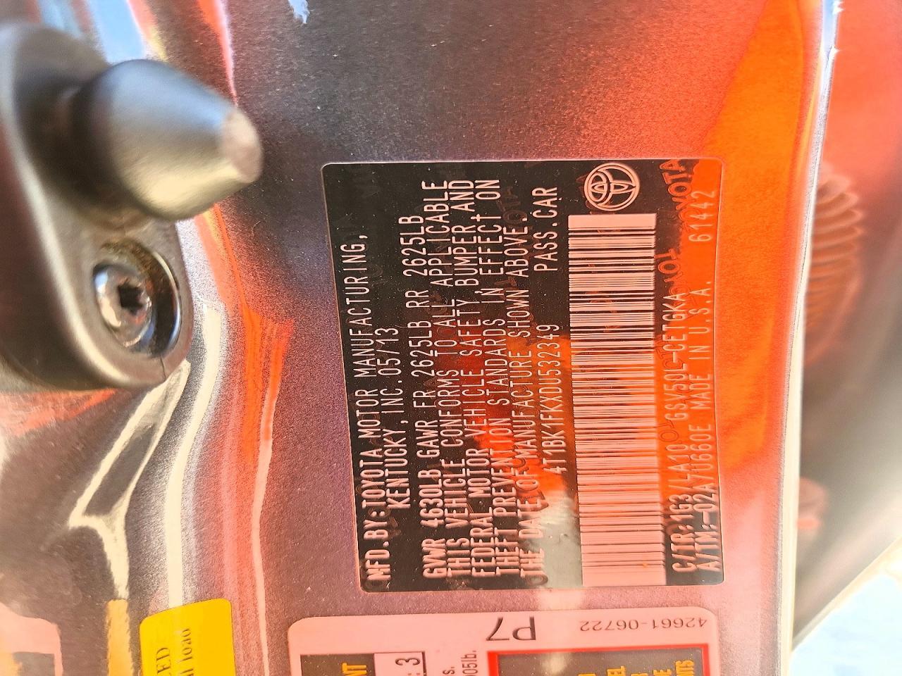 2013 Toyota Camry Xle V6 - zdjęcie 13