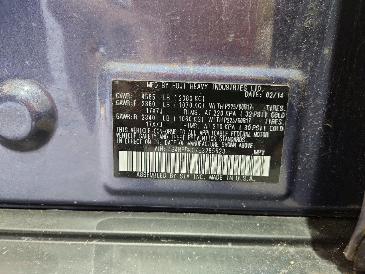 2014 Subaru Outback 2.5I Limited - zdjęcie 12