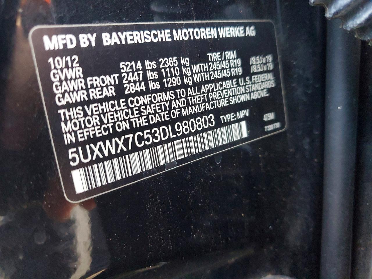 2013 BMW X3 xDrive35I - zdjęcie 12