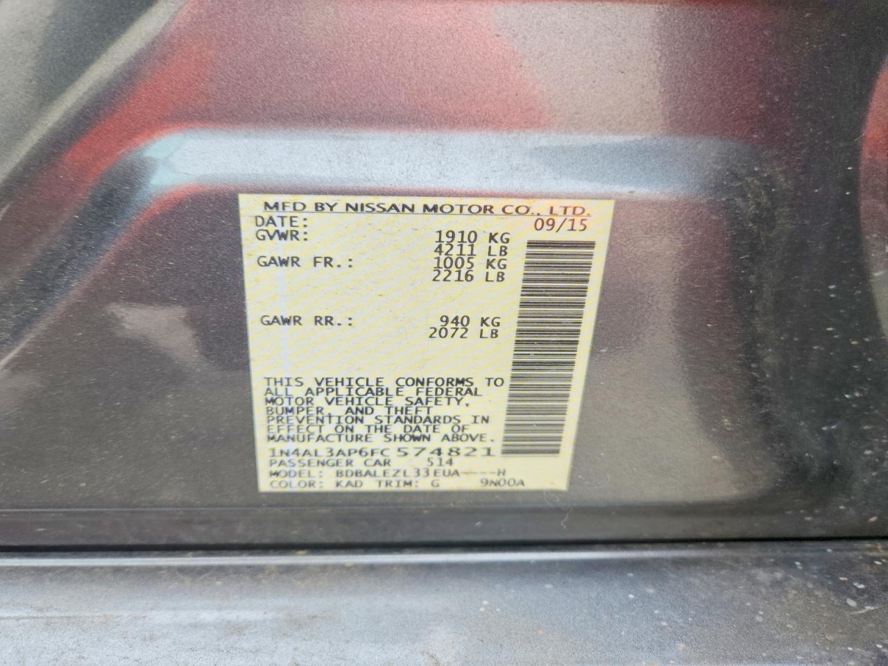 2015 Nissan Altima 2.5 S - zdjęcie 13