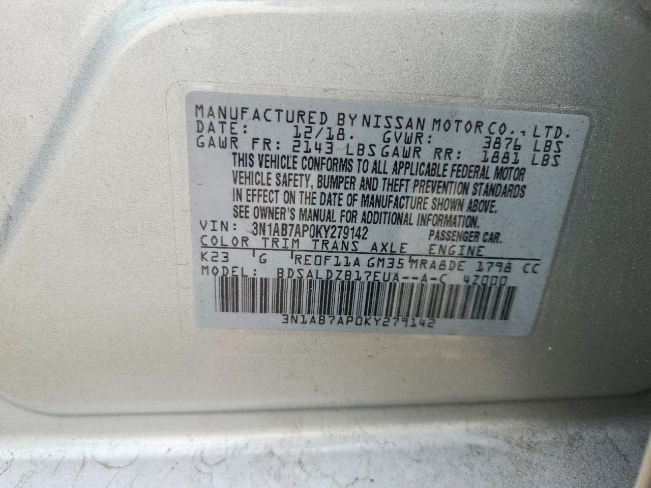 2019 Nissan Sentra Sv - zdjęcie 13