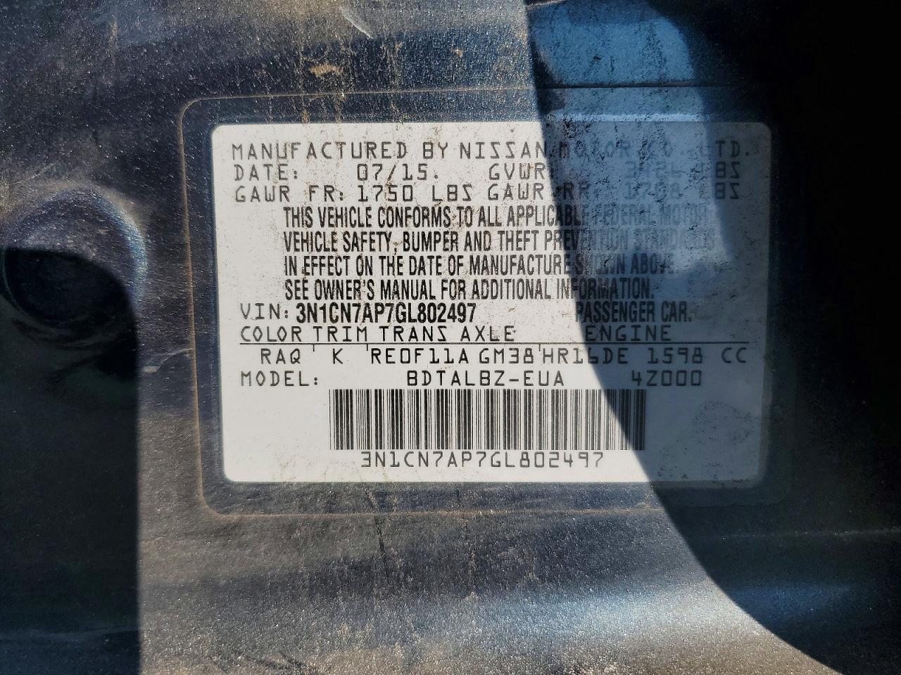 2016 Nissan Versa 1.6 Sv - zdjęcie 13