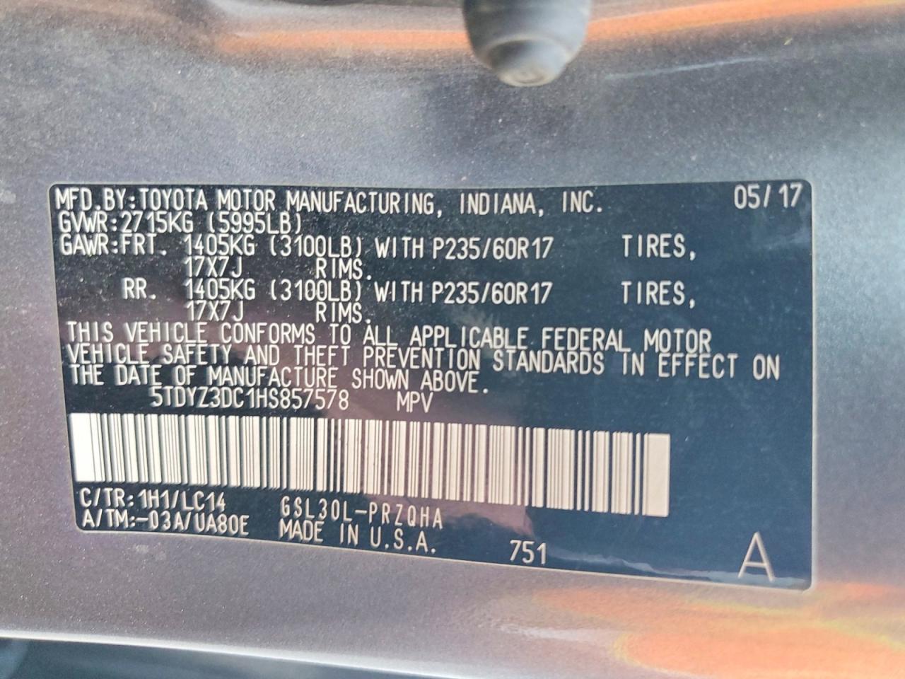 2017 Toyota Sienna Xle Premium 8-Passenger - zdjęcie 13