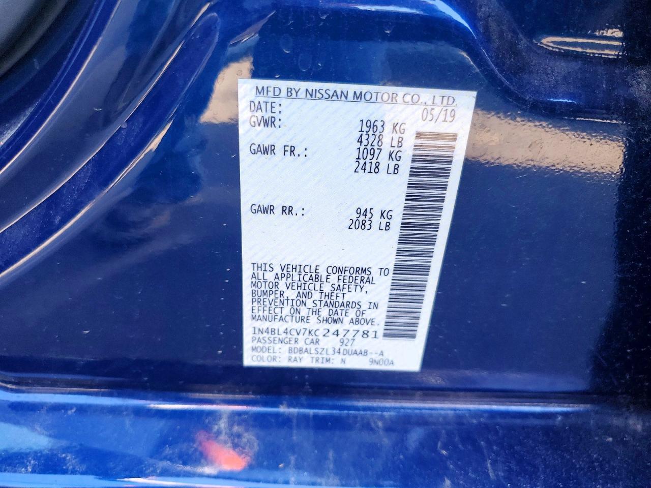 2019 Nissan Altima Sr - zdjęcie 12