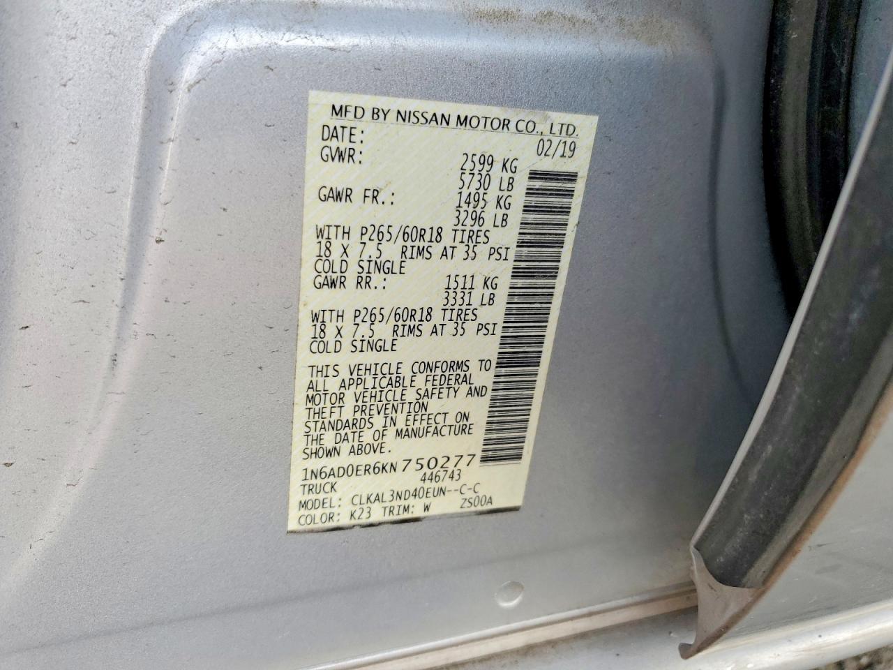 2019 Nissan Frontier Sl - zdjęcie 12