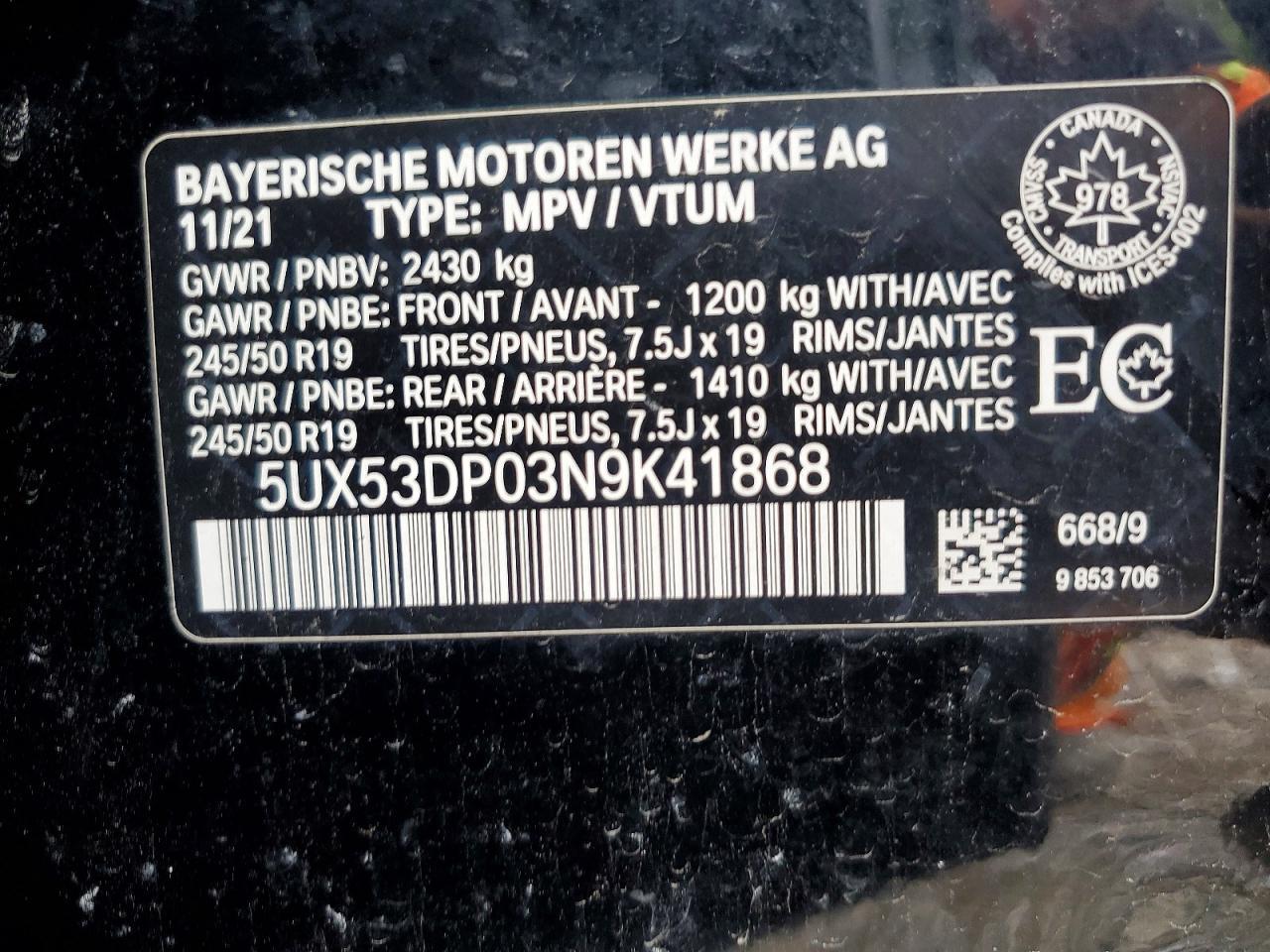 2022 BMW X3 xDrive30I - zdjęcie 13