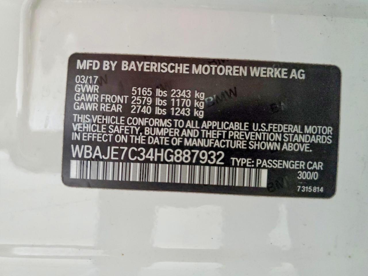 2017 BMW Seria 5 540i - zdjęcie 12