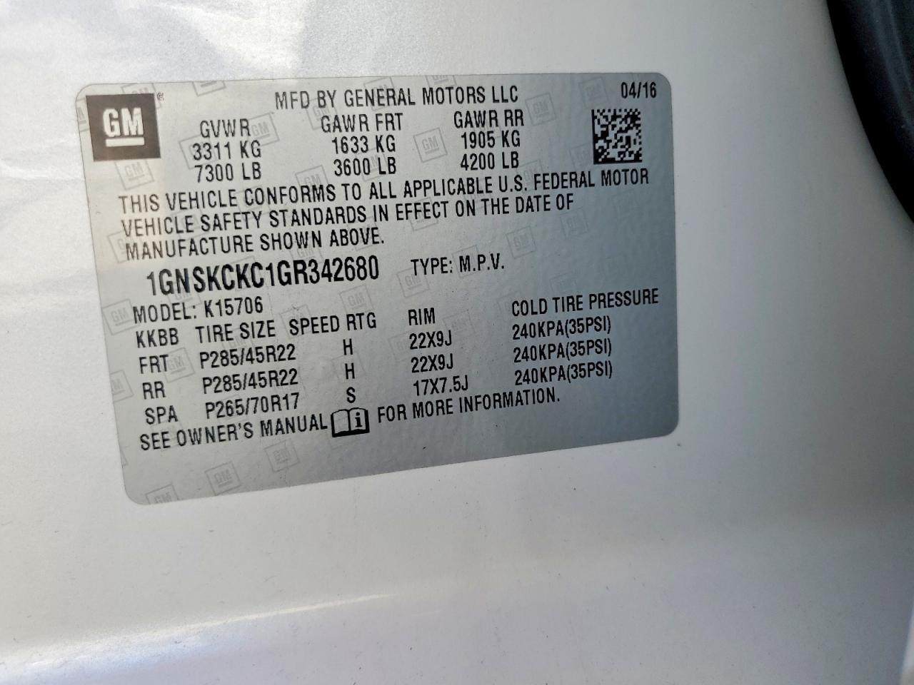 2016 Chevrolet Tahoe K1500 Ltz - zdjęcie 13