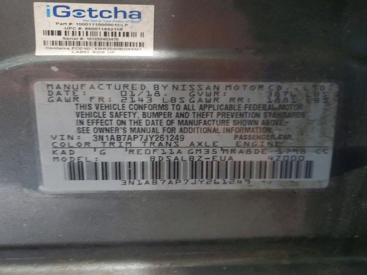 2018 Nissan Sentra S - zdjęcie 12