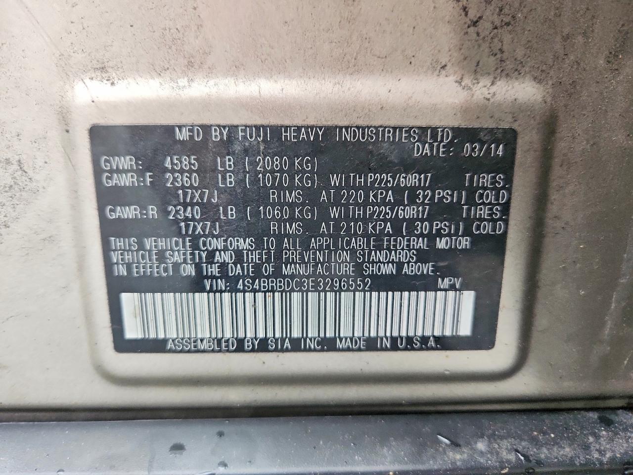 2014 Subaru Outback 2.5I Premium - zdjęcie 13