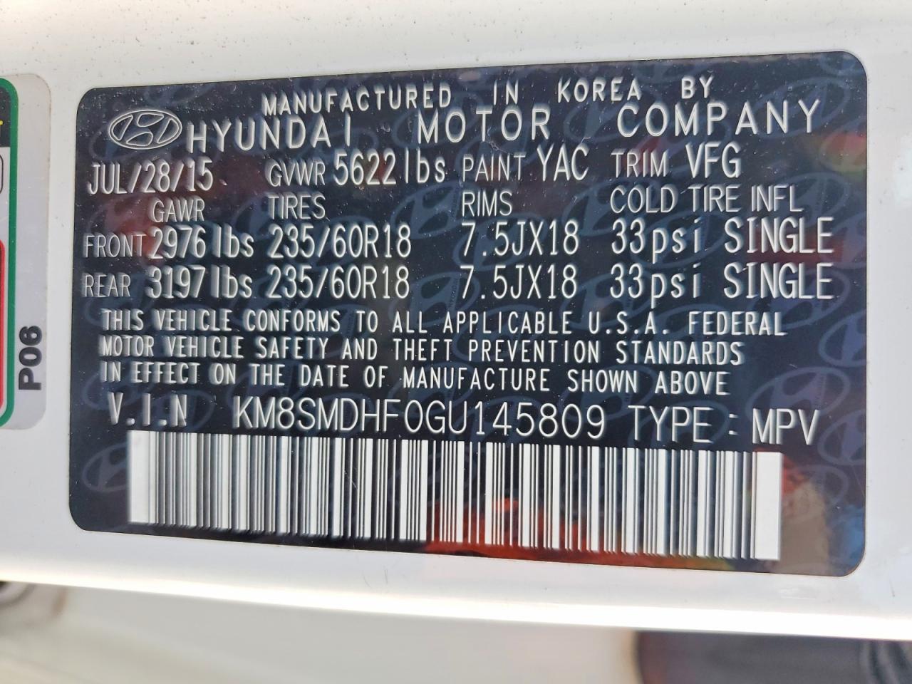 2016 Hyundai Santa Fe Se - zdjęcie 13