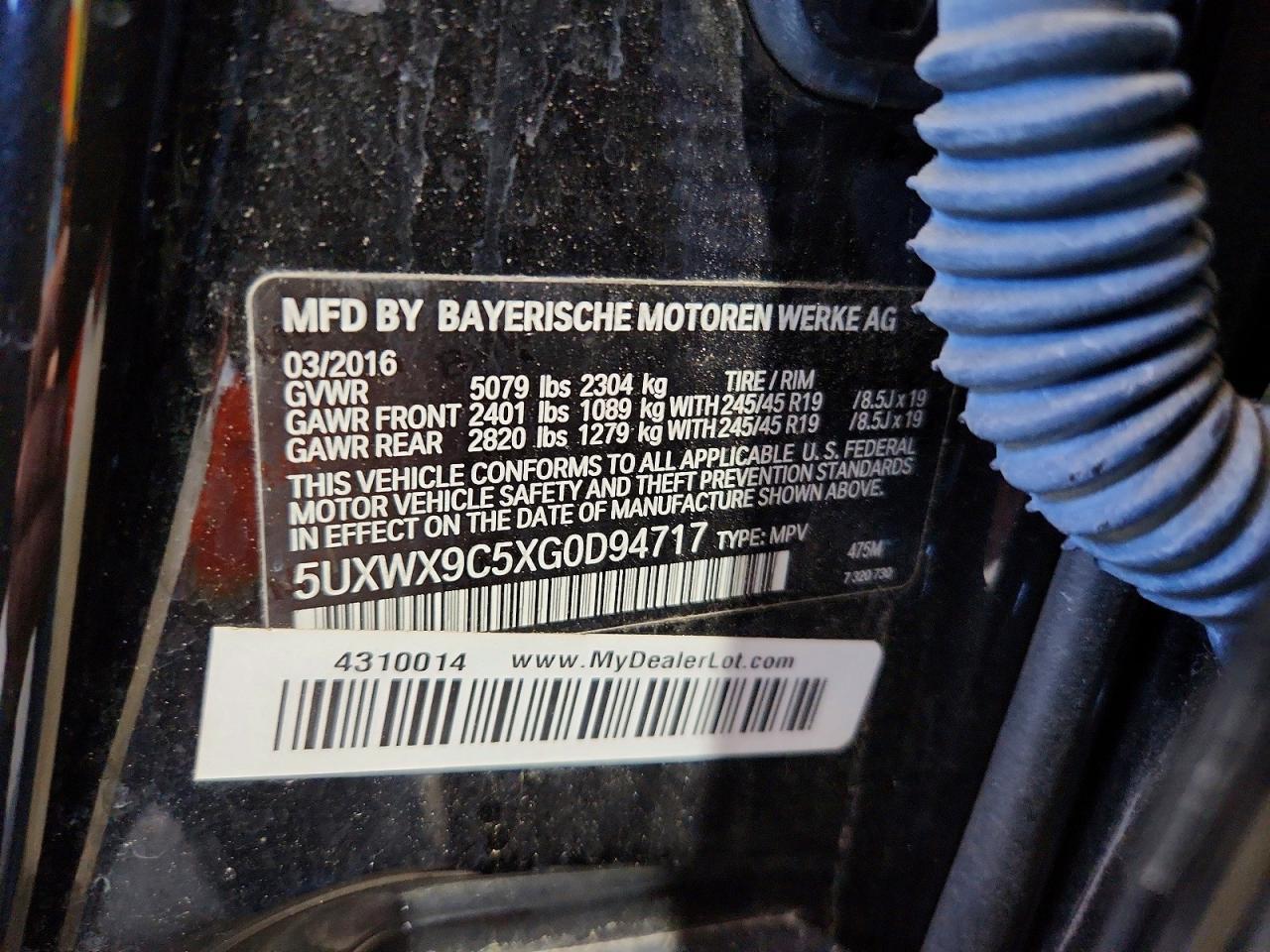 2016 BMW X3 xDrive28I - zdjęcie 14